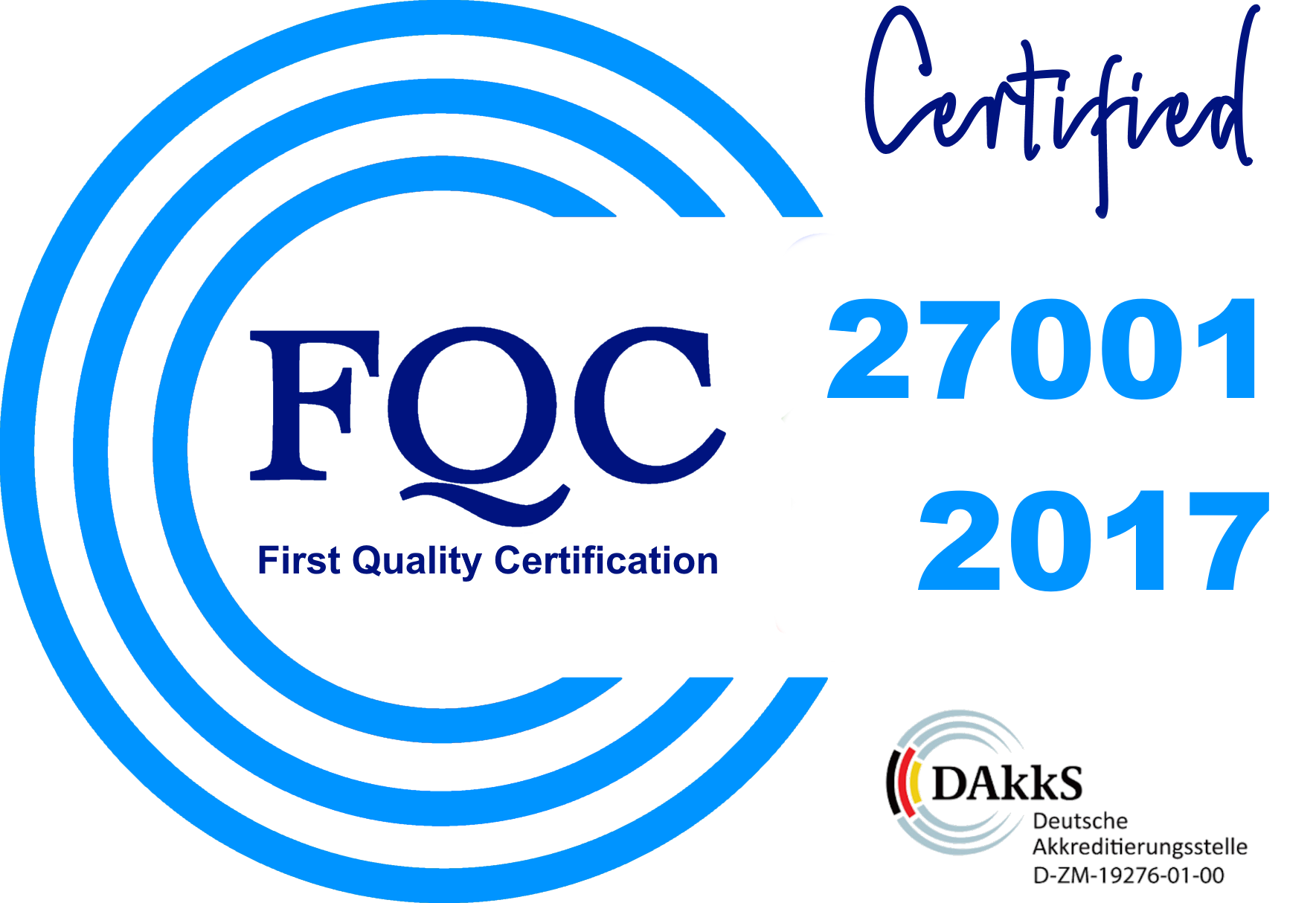 Bolla certificazione First Quality Certification ISO 27001 2017